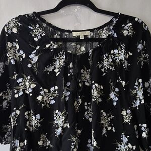Angels Black and White Floral Blouse